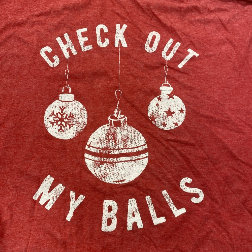 Funny Ugly Christmas Shirt For Men, Check Out My Balls, Funny Christmas Shirts